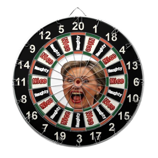 Portrait of Hillary Clinton Political Dart Board (Front)