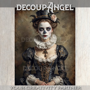 Portrait of Historical Theatre Actress #1Decoupage Tissue Paper