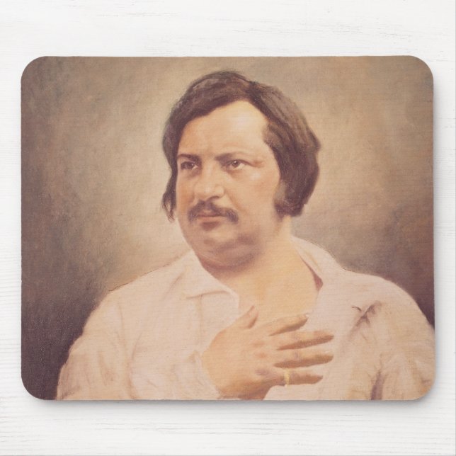 Portrait of Honore de Balzac Mouse Pad (Front)