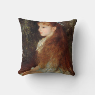 Portrait of Irene - Renoir Impressionist Painting Throw Pillow