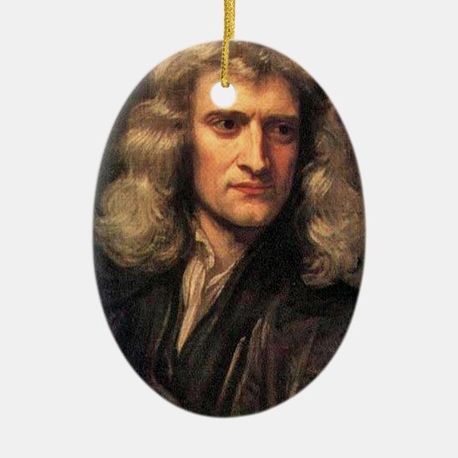 Portrait of Isaac Newton (1642-1727) Ceramic Ornament (Front)