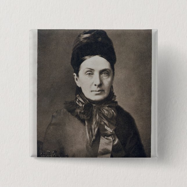 Portrait of Isabella Bird Bishop 2 Inch Square Button (Front)