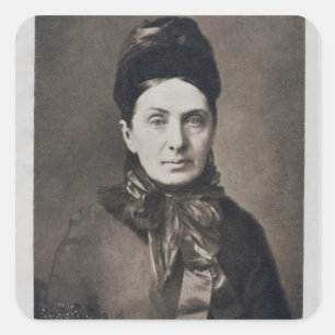 Portrait of Isabella Bird Bishop Square Sticker