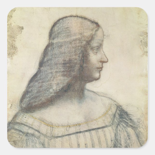 Portrait of Isabella d'Este Square Sticker (Front)