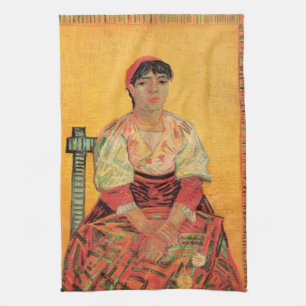 Portrait of Italian Woman by Vincent van Gogh Kitchen Towel