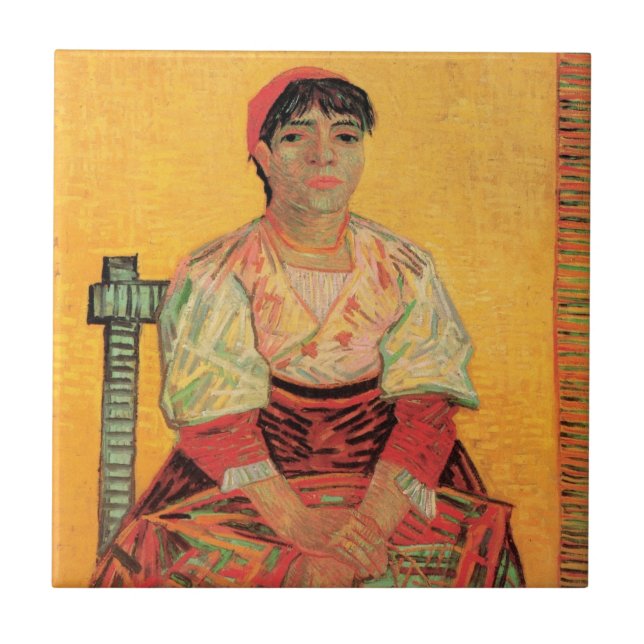 Portrait of Italian Woman by Vincent van Gogh Tile (Front)