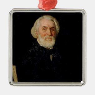 Portrait of Ivan S. Turgenev , 1879 Metal Ornament