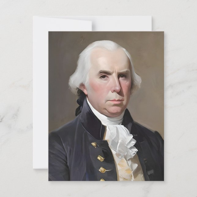 Portrait Of James Madison Holiday Card (Front)