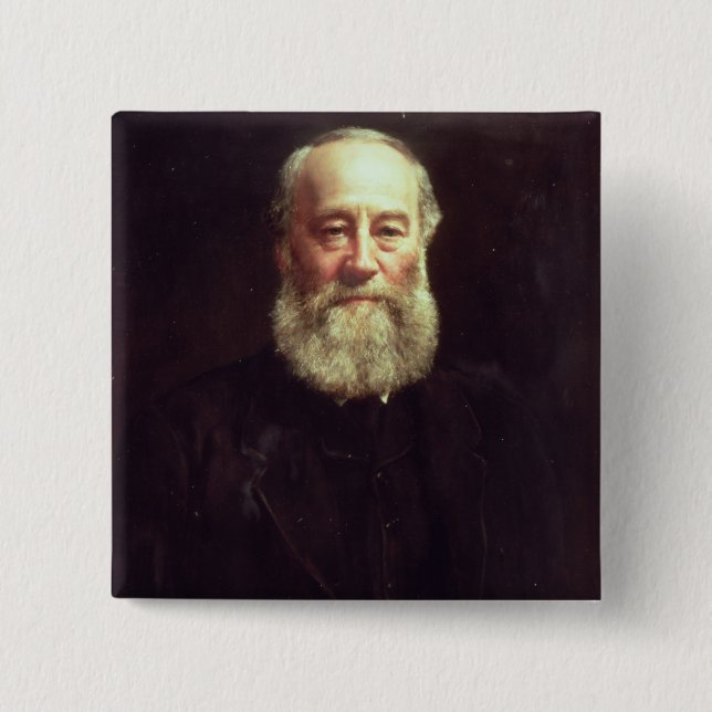 Portrait of James Prescott Joule 2 Inch Square Button (Front)