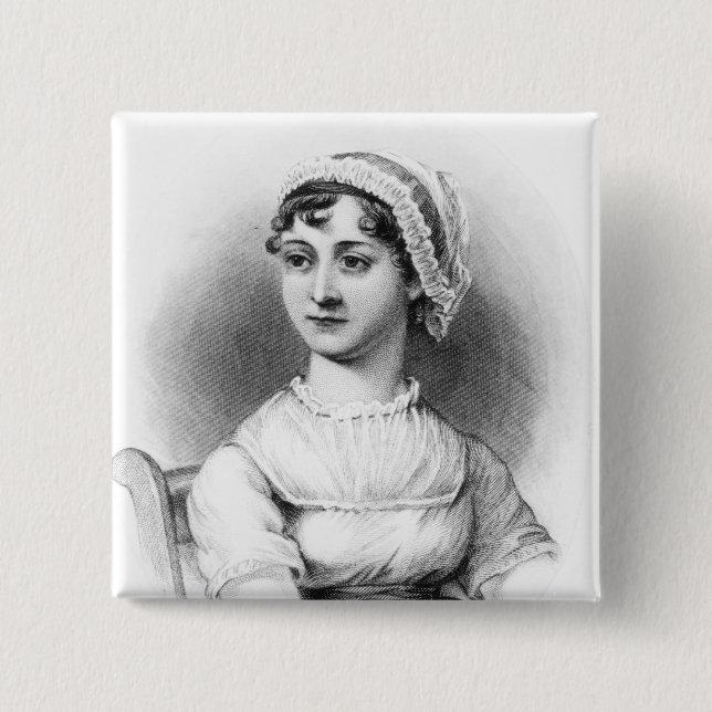 Portrait of Jane Austen 2 Inch Square Button (Front)