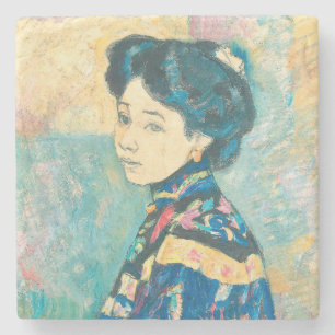 Portrait of Japanese Woman (by Fujishima Takeji) Stone Coaster
