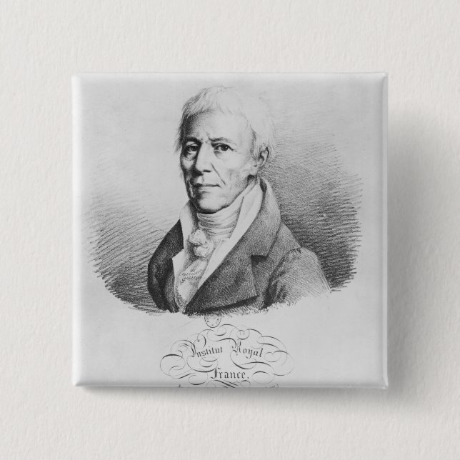 Portrait of Jean-Baptiste de Monet 2 Inch Square Button (Front)