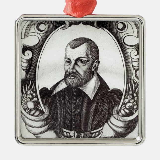 Portrait of Jean Bodin Metal Ornament (Front)