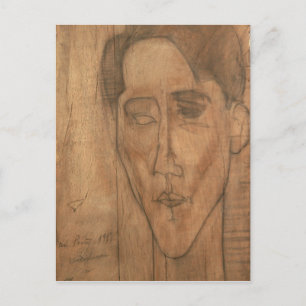 Portrait of Jean Cocteau (1889-1963) 1917 (pencil Postcard