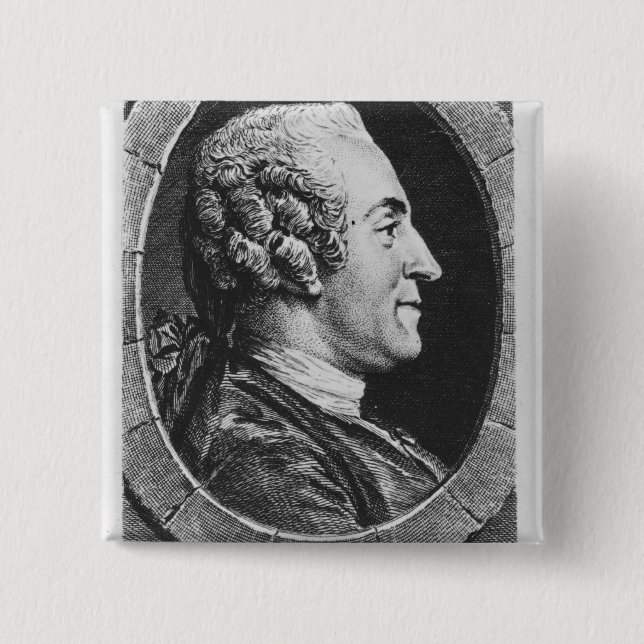 Portrait of Jean Francois Marmontel 2 Inch Square Button (Front)