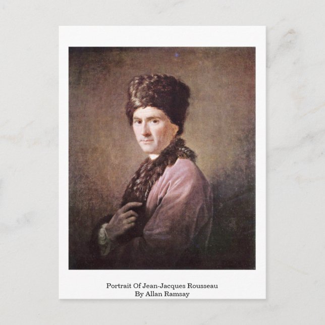 Portrait Of Jean-Jacques Rousseau By Allan Ramsay Postcard (Front)