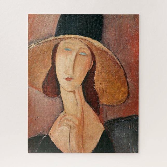 Portrait of Jeanne Hebuterne in a large hat Jigsaw Puzzle (Vertical)