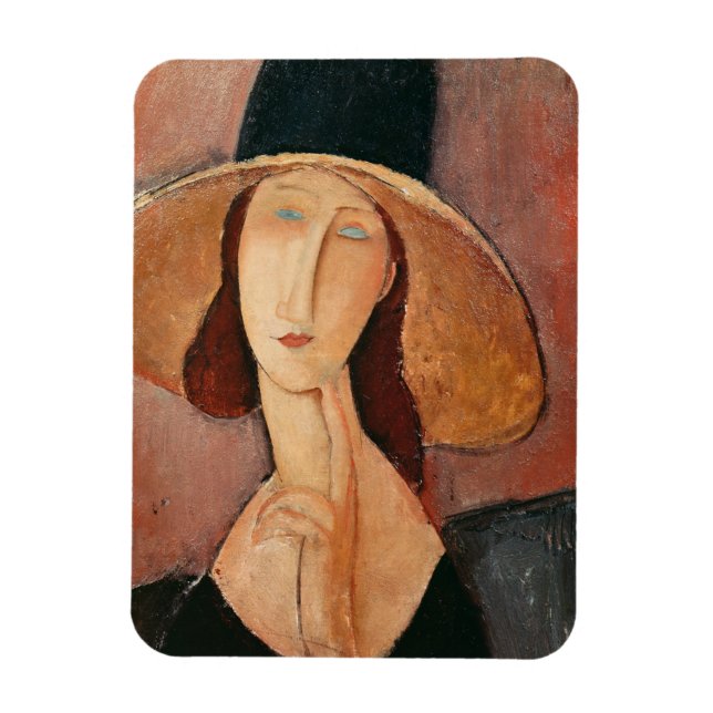 Portrait of Jeanne Hebuterne in a large hat Magnet (Vertical)
