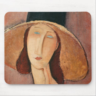 Portrait of Jeanne Hebuterne in a large hat Mouse Pad