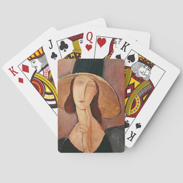Portrait of Jeanne Hebuterne in a large hat Playing Cards (Back)