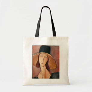 Portrait of Jeanne Hebuterne in a large hat Tote Bag