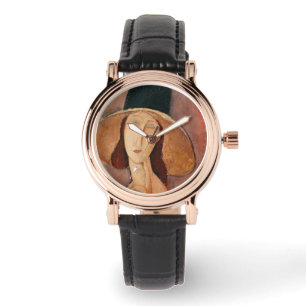 Portrait of Jeanne Hebuterne in a large hat Watch