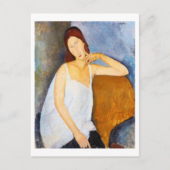 Portrait of Jeanne Hebuterne, Modigliani Postcard (Front)