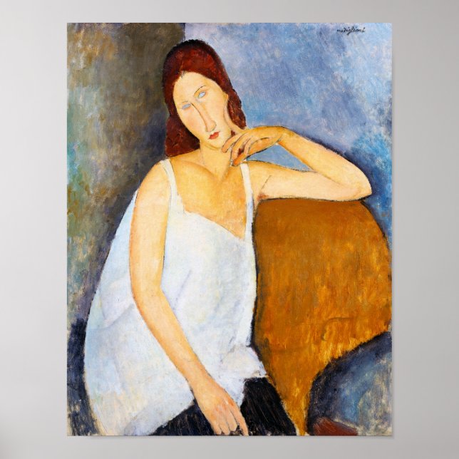 Portrait of Jeanne Hebuterne, Modigliani Poster (Front)