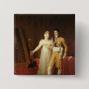 Portrait of Jerome Bonaparte  and his wife 2 Inch Square Button