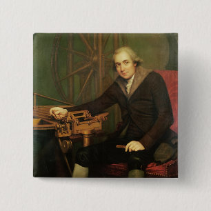 Portrait of Jesse Ramsden (1735-1800) (oil on canv 2 Inch Square Button