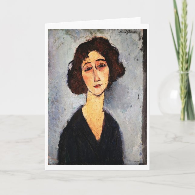 Portrait of Jeune Femme, Modigliani Card (Front)