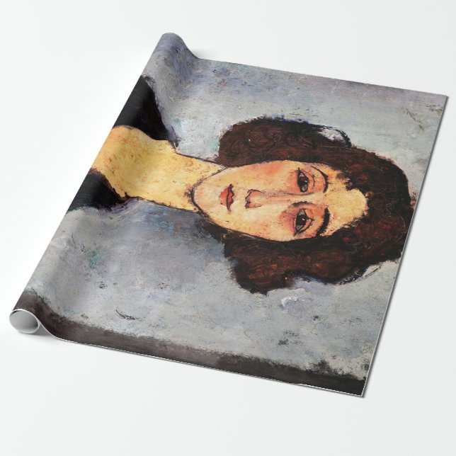 Portrait of Jeune Femme, Modigliani Wrapping Paper (Unrolled)