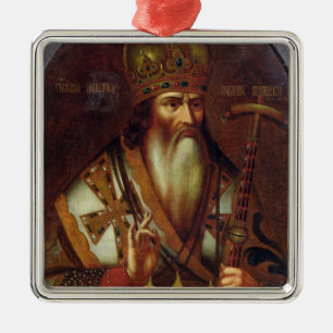 Portrait of Joachim, Patriarch of Moscow Metal Ornament