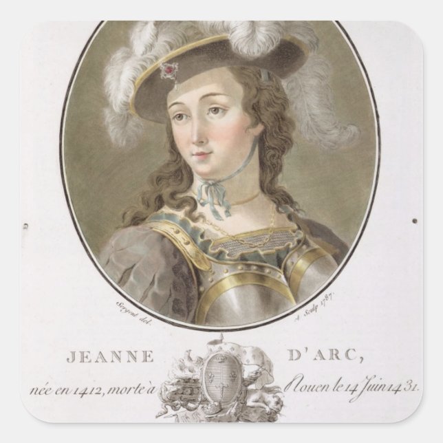 Portrait of Joan of Arc (1412-31), 1787 (coloured Square Sticker (Front)