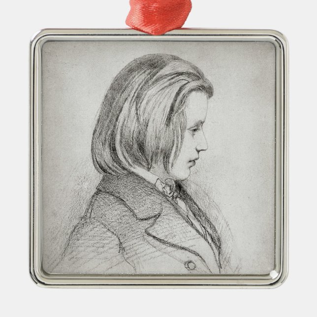 Portrait of Johanes Brahms  aged Twenty, 1853 Metal Ornament (Front)