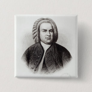 Portrait of Johann Sebastian Bach 2 Inch Square Button