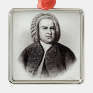 Portrait of Johann Sebastian Bach Metal Ornament