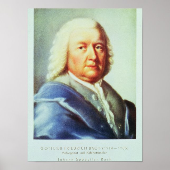 Portrait of Johann Sebastian Bach Poster (Front)