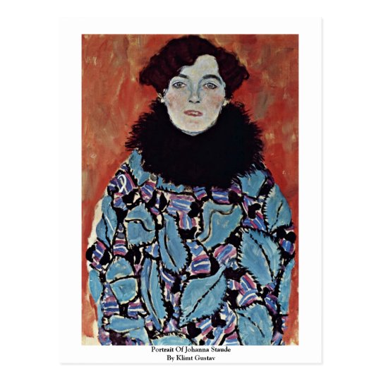 Portrait Of Johanna Staude By Klimt Gustav Postcard