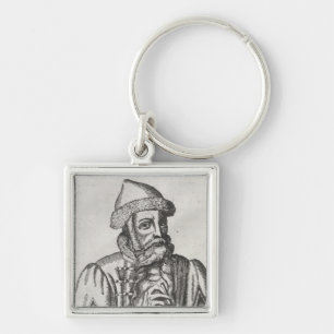 Portrait of Johannes Gutenberg Keychain