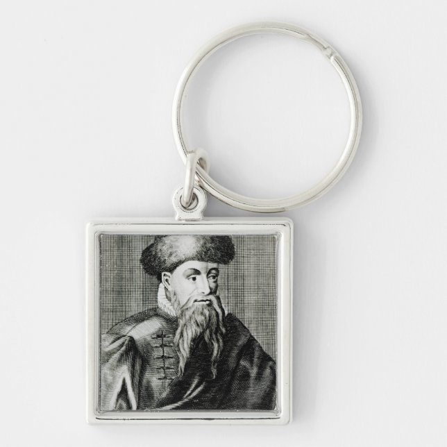 Portrait of Johannes Gutenberg Keychain (Front)