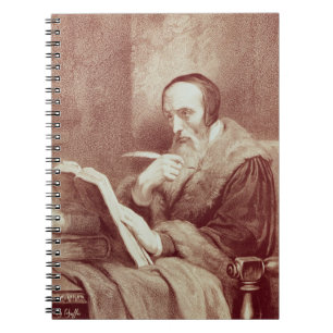 Portrait of John Calvin (1509-1564) (engraving) Notebook
