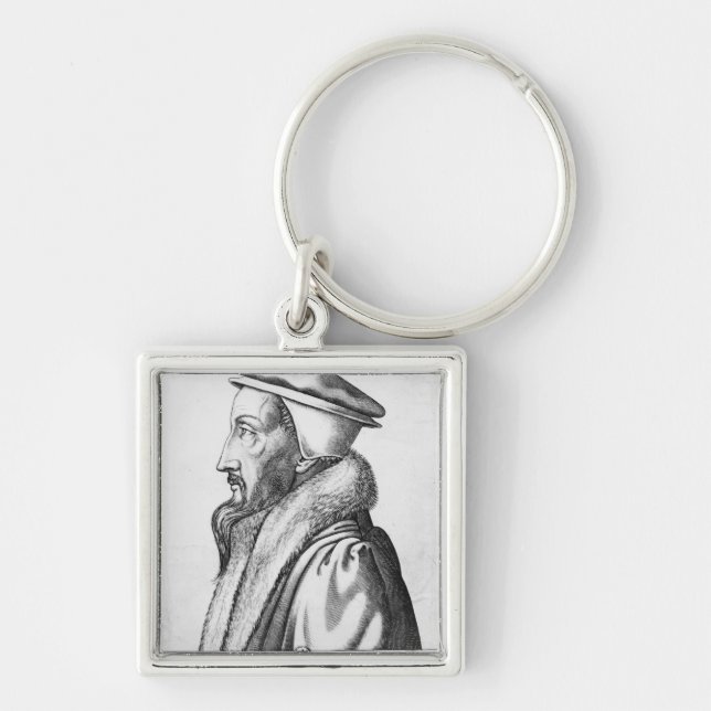 Portrait of John Calvin  aged 53, 1564 Keychain (Front)