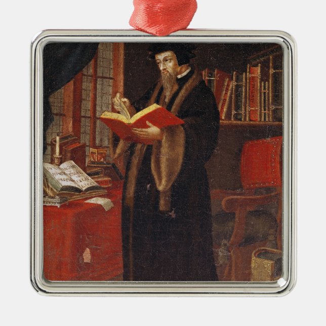 Portrait of John Calvin Metal Ornament (Front)
