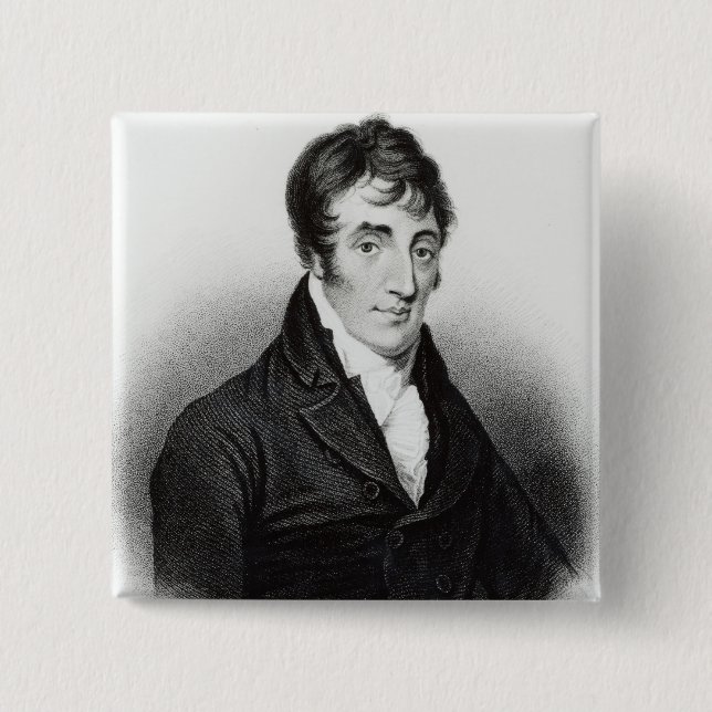 Portrait of John Clare 2 Inch Square Button (Front)