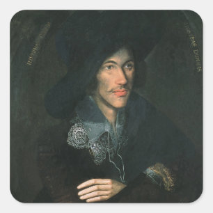 Portrait of John Donne, c.1595 Square Sticker