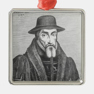 Portrait of John Foxe  English martyrologist Metal Ornament