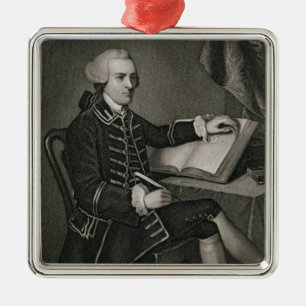 Portrait of John Hancock, engraved by John B. Forr Metal Ornament