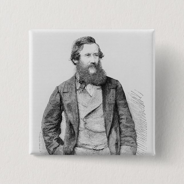 Portrait of John Hanning Speke 2 Inch Square Button (Front)