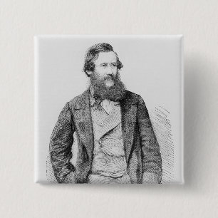 Portrait of John Hanning Speke 2 Inch Square Button